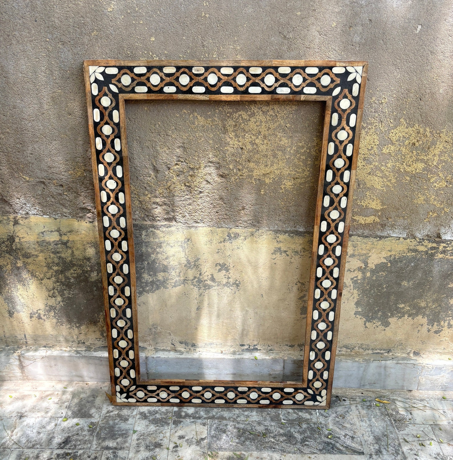 Gift for Mom, Designer Inlaid Frame, Wooden Bone Inlay Mirror Frame ...