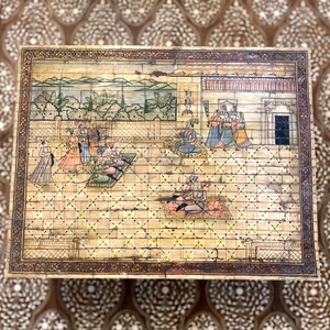 Sammlerstück, Holzschmuckschatulle, Mughal-Ära Kunstwerk-Knochen-Inlay-Box, Aufbewahrungsbox, Knochen-Intarsien-Box, Muttertagsgeschenk, Erinnerungsbox, selten