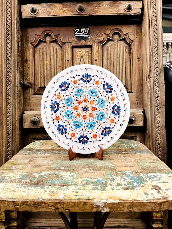 美術品・アンティーク・コレクション ムガール美術工芸品 花柄装飾皿