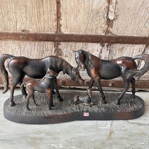 Horse Lover Gift,Exclusive Carved Brass Horse Family Statue,Old Art Piece,Animal Sculpture,Decorative Horse Figurine,Indian Handicraft Decor