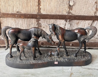 ヴィンテージ真鍮製馬|ヴィンテージ馬|インドの手工芸品|置物|馬