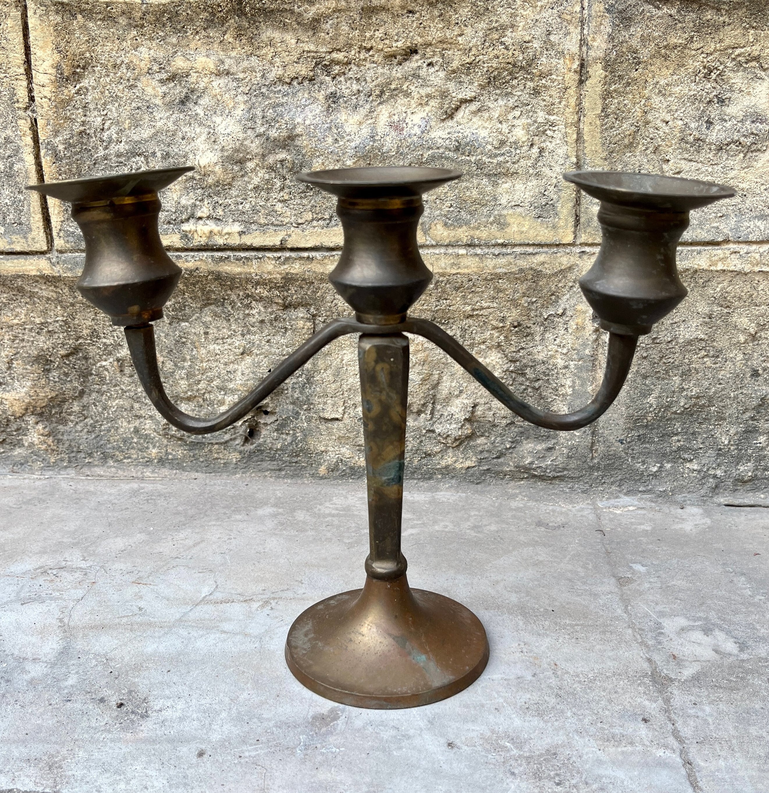 Vintage Bronze 3 Arm Candelabra, Candle Stand, Table Decor  display picture 1