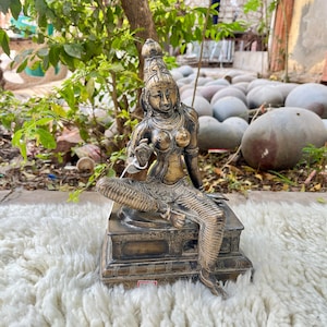 Brass Goddess Parvati Idol Decorative Showpiece, Shakti Hindu Goddess, Indian Goddess of Fertility, Love & Devotion, Religious Home Decor