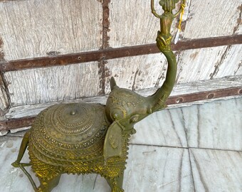 ブロンズ彫刻 象 芸術愛好家へのギフト、動物の彫刻、ブロンズ彫刻の象の像、インドの手