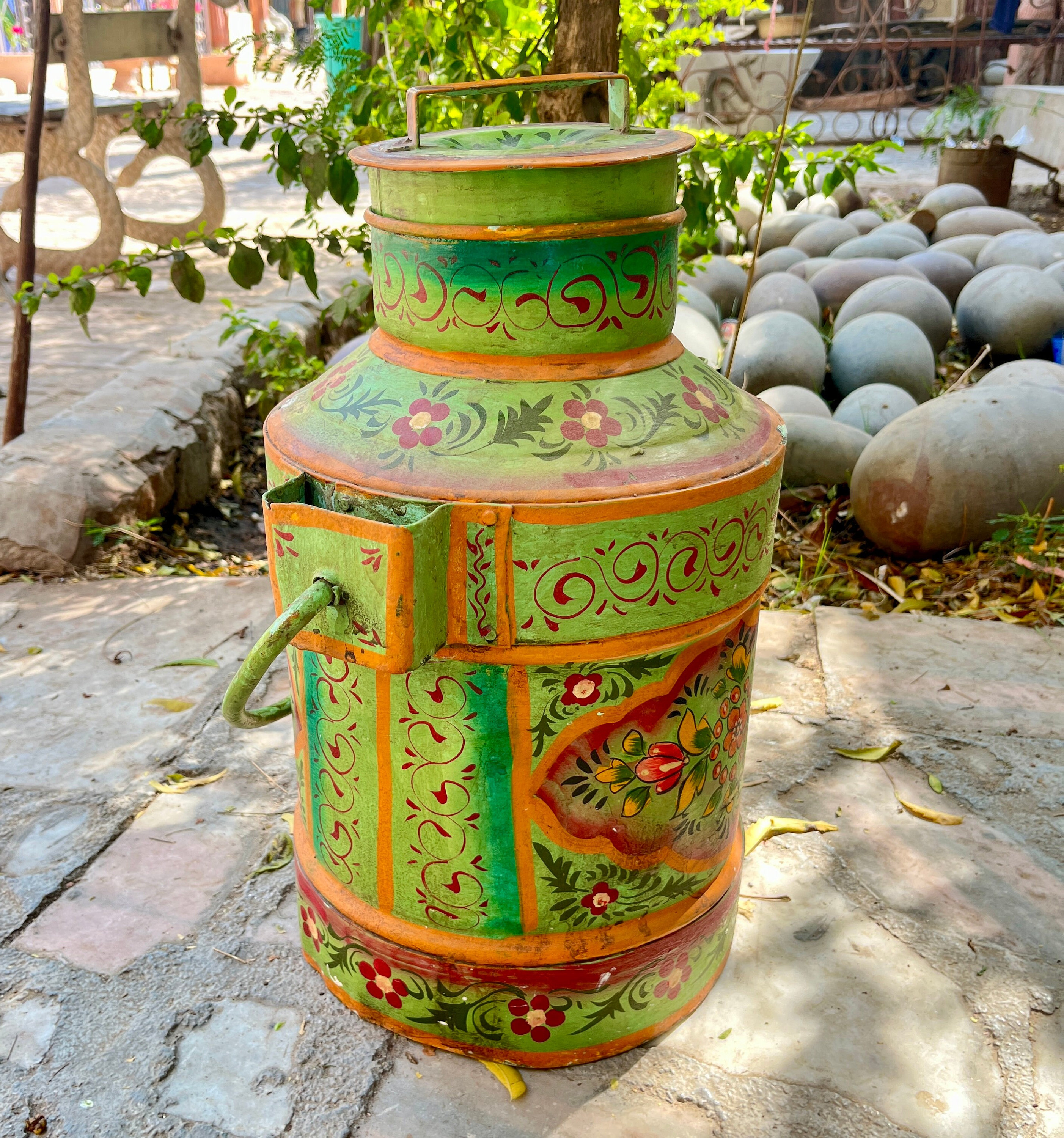 Vintage Iron Handcrafted Milk Can, Bottle, Container, Milk Jug