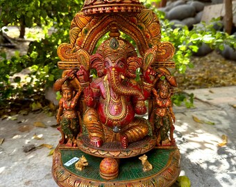Ganesh statue, Ganesha murti, Wooden ganesha, Hindu art Hindu gods Hindu altar Lord ganesha idol Wood sculpture Wood carving Ganapati Shiva