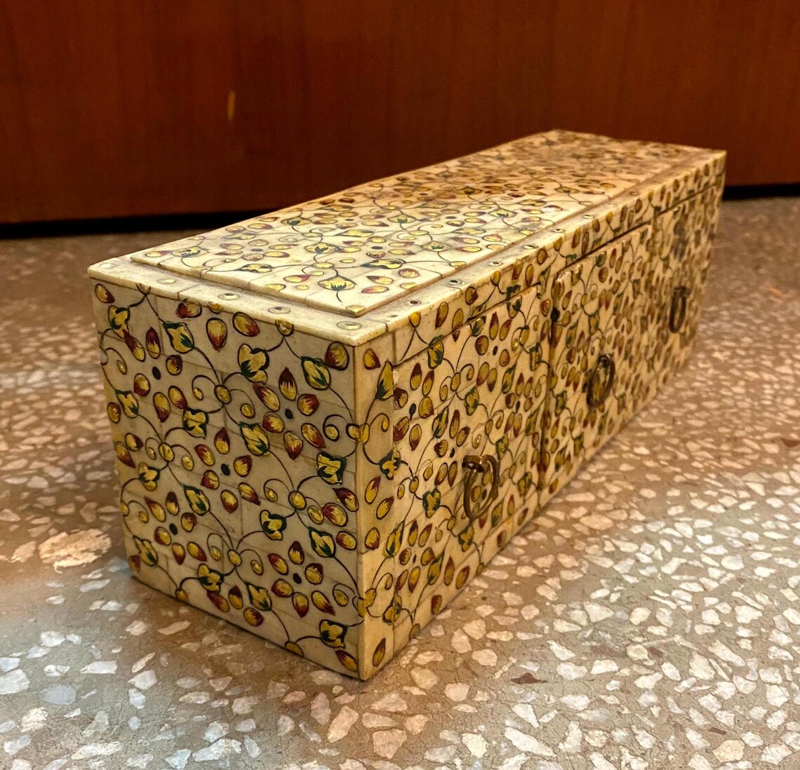 Large Bone Inlay Storage Box Bone Inlay Traditional 3 Drawer, Storage Box, Wooden Jewelry Box With ...