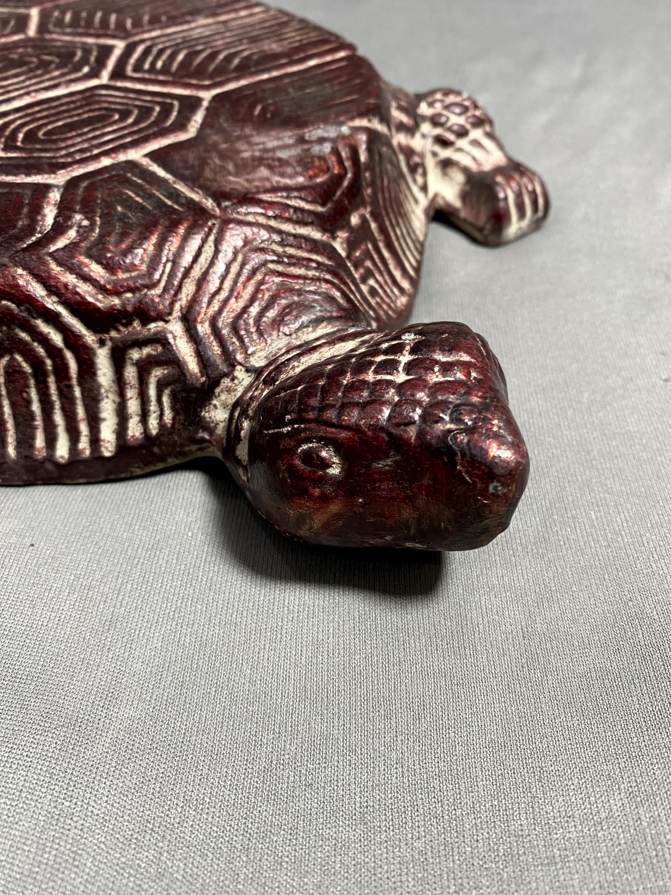 ブロンズ赤亀、庭の装飾、ブロンズ亀像、動物彫刻、亀の置物、手彫り亀