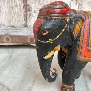 Indian Handicraft, Hand Carved, Wooden Painted Elephant Statue ...