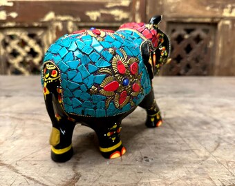 陶器の象の小物 | 象の像 | 動物の置物 | かわいい装飾品 | テーブル
