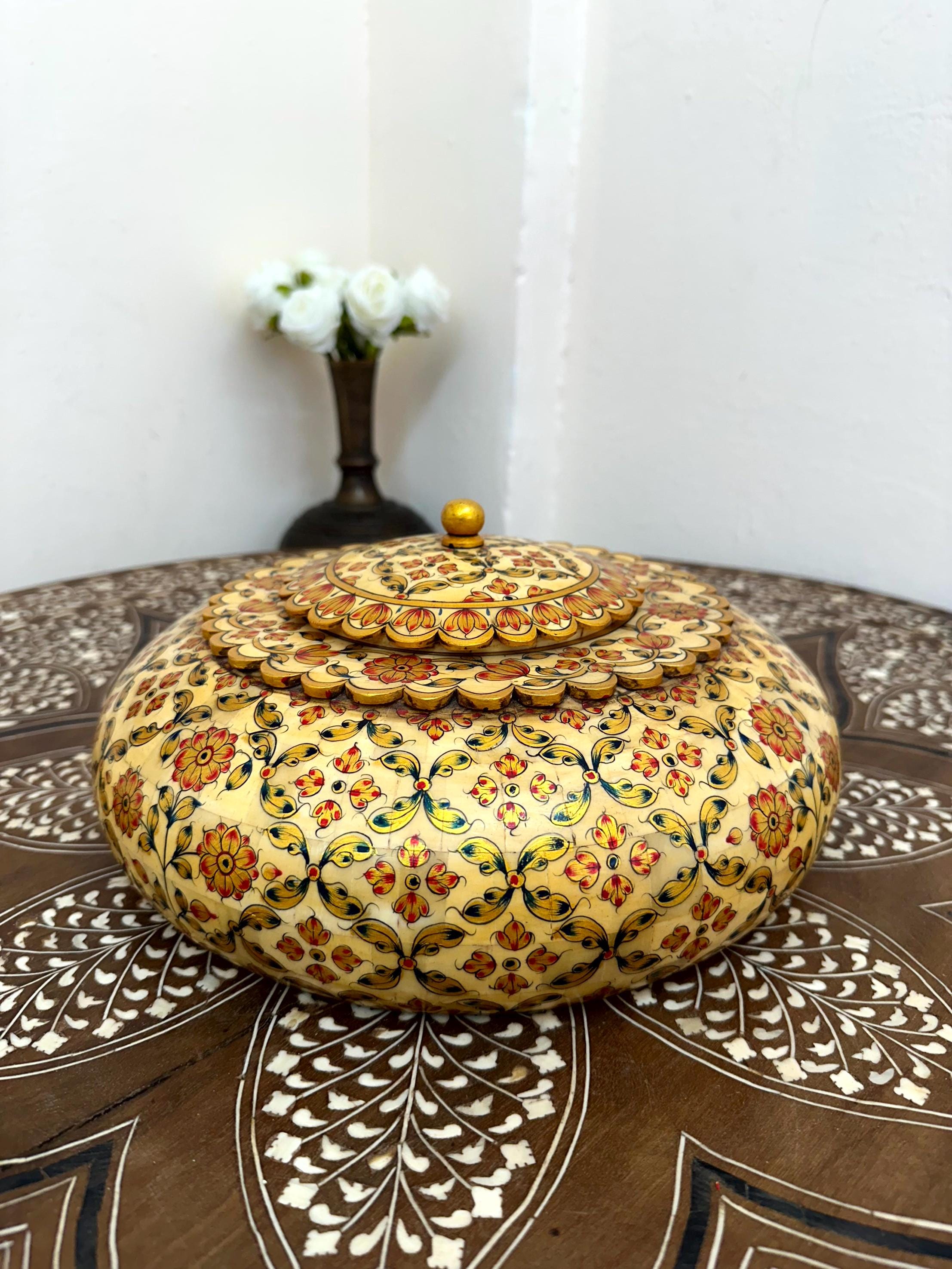 Luxury Camel Bone Beautiful Box, Rajasthani Artwork Bone Inlay Box