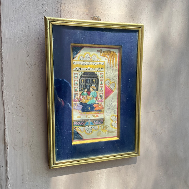 Mughal Miniature, Painting a Mughal Emperor Akbar & Empress Jodha Bai