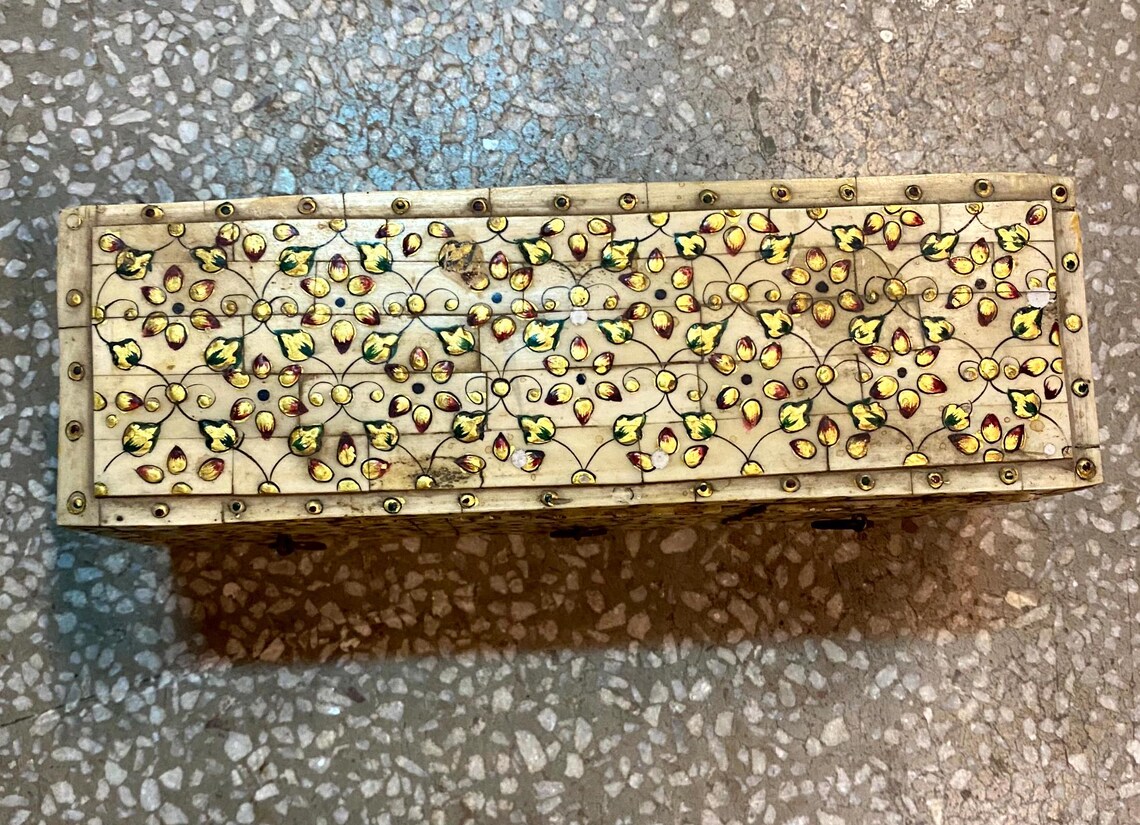 Large Bone Inlay Storage Box Bone Inlay Traditional 3 Drawer, Storage Box, Wooden Jewelry Box With ...