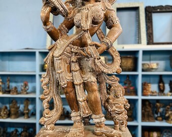 インドの老婦人の置物、黒檀の置物、アートギフト、室内装飾、手彫りの