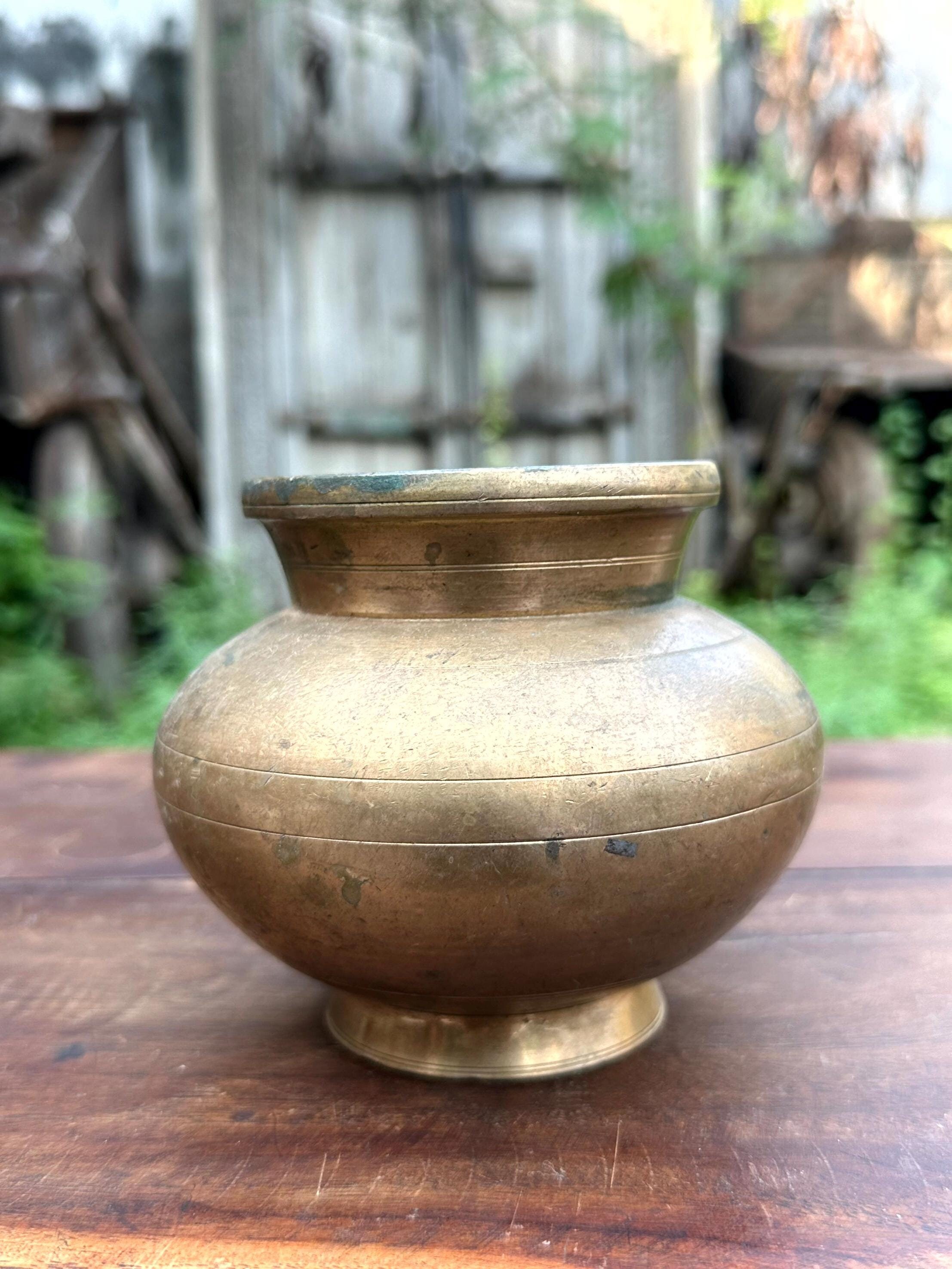 希少品　銅製　ブロンズ　金属製水差し　茶道具　ポット　アンティーク ヴィンテージ ブロンズ ポット - アンティーク キッチン