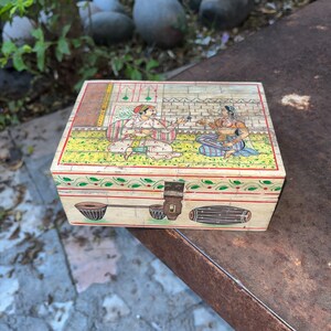 Mughal Ära Kunstwerk Bone Inlay Box, Holz Schmuck Box, Aufbewahrungsbox, Knochen Intarsien Box, Muttertagsgeschenk, Sammlerstück, Andenken Box