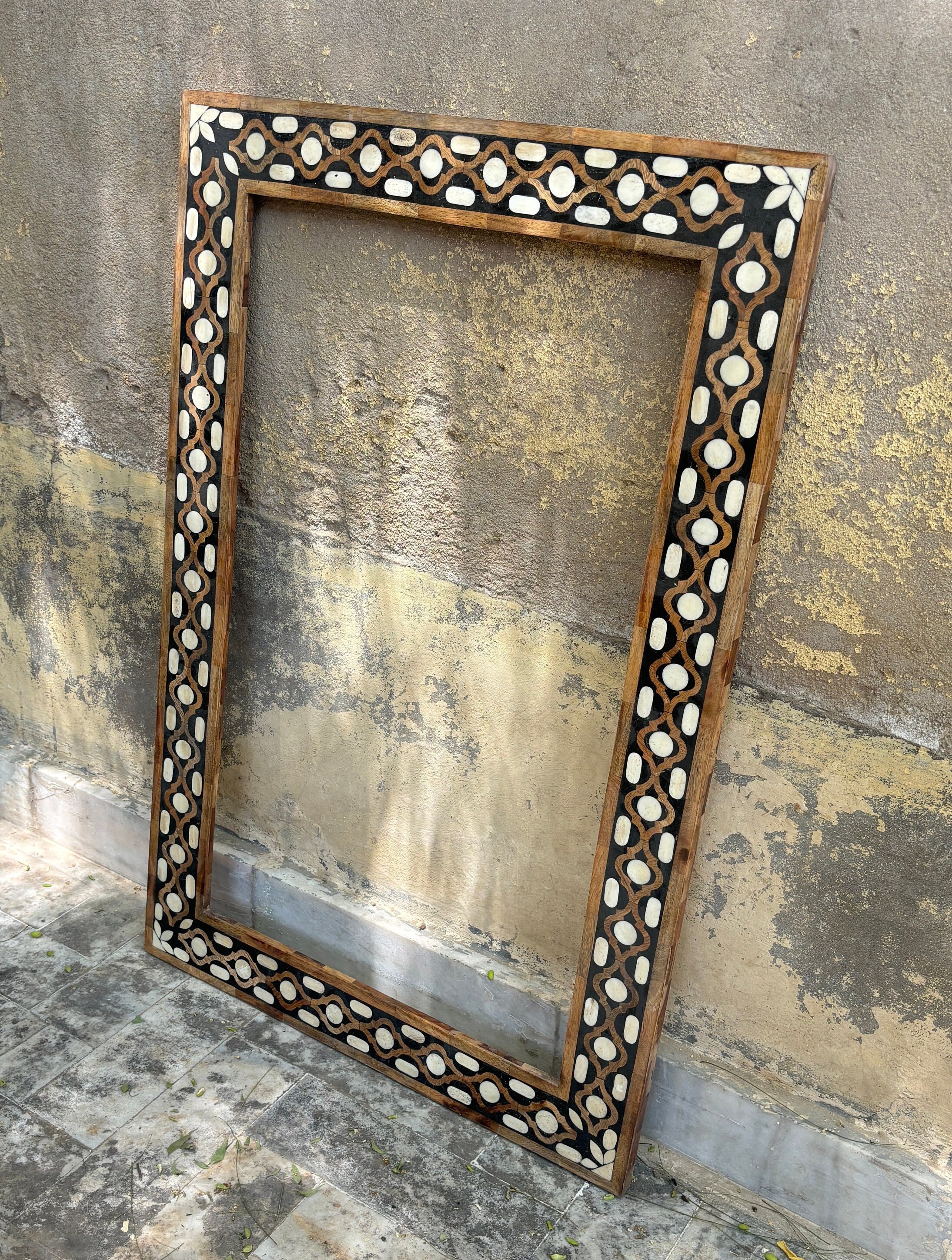 Gift for Mom, Designer Inlaid Frame, Wooden Bone Inlay Mirror Frame ...