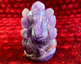 天然アメジストガネーシャ、紫色のクォーツ、紫色の彫刻ガネーシャ