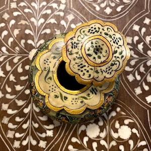 Sammler Kunst, alte Teakholz Knochen Inlay Opium mit Deckel Box, handgeschnitzt, Tabak Aufbewahrungsbox, eingelegte Box, Kamelknochen Box, Mughal Malerei Box