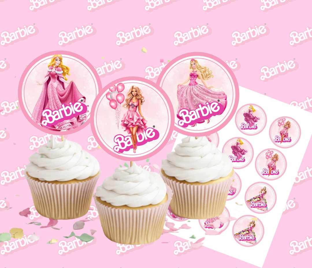 Barbie Cupcake Toppers Downloadable - Etsy