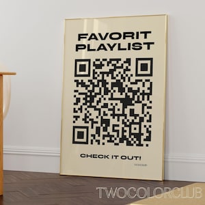 Custom QR Code Playlist Print Digital Download Spotify QR Code Playlist ...