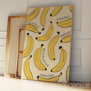 Bananas Print Digital Download Banana Wall Art Fruit Market Art Cool Kitchen Printable