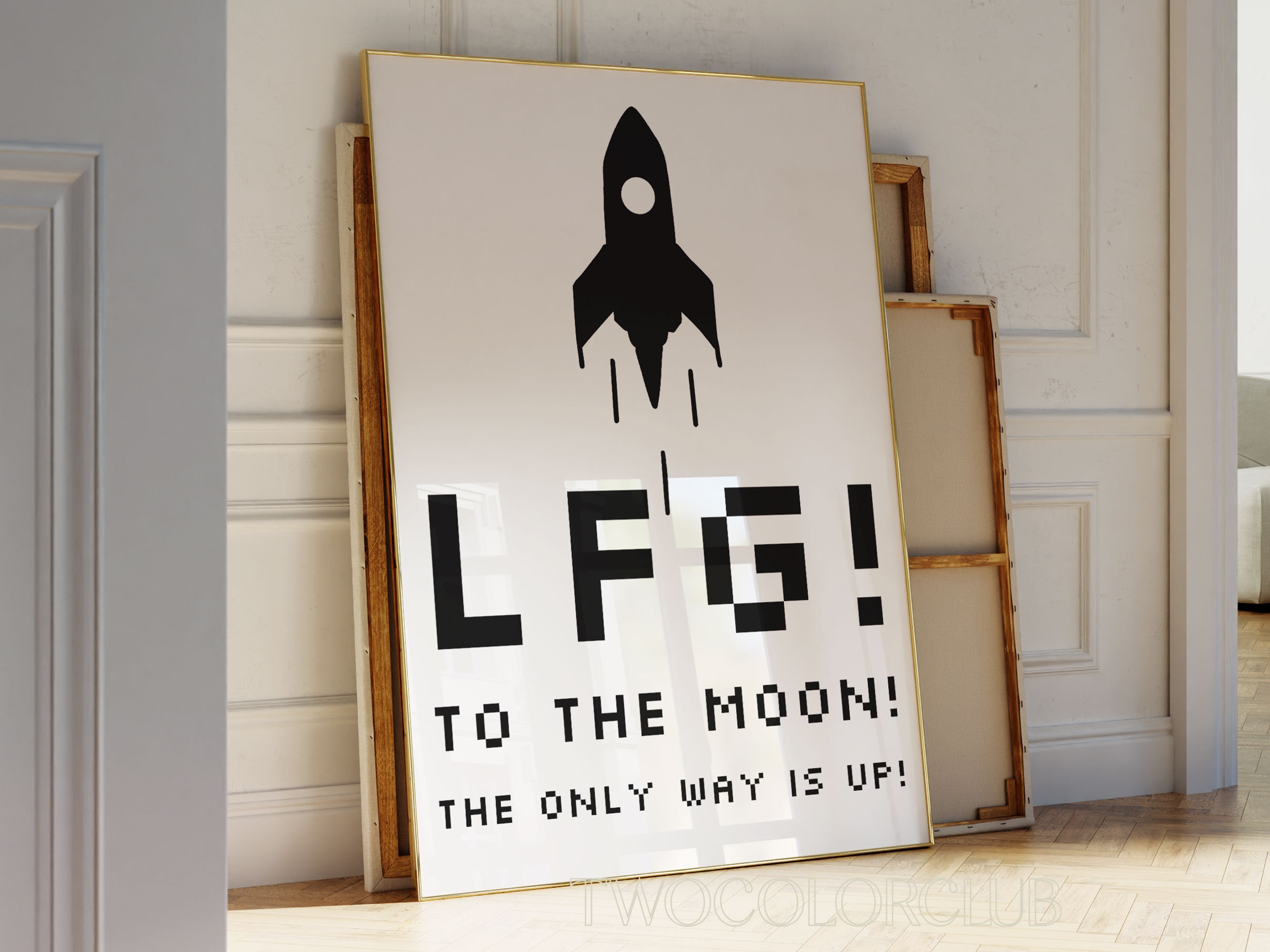 Crypto Rocket LFG Print, Black and White Wall Art (digital Download) - Etsy
