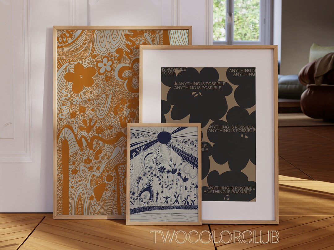 3 Piece Doodle Affirmation Art Set Download Vertical Set of 3 Etsy