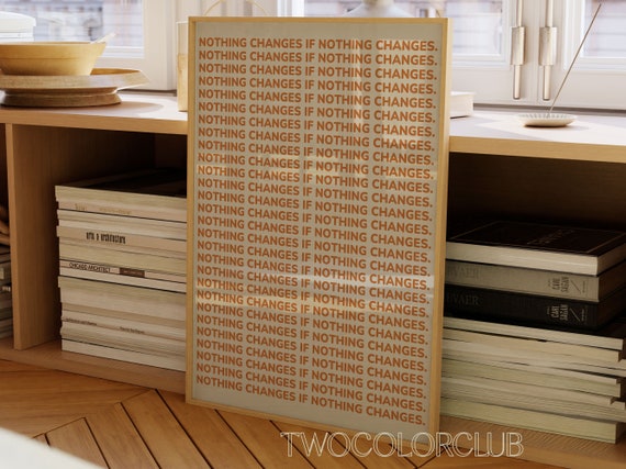 Inspirational Typography Art Print, Orange Beige Mantra (Digital Download)