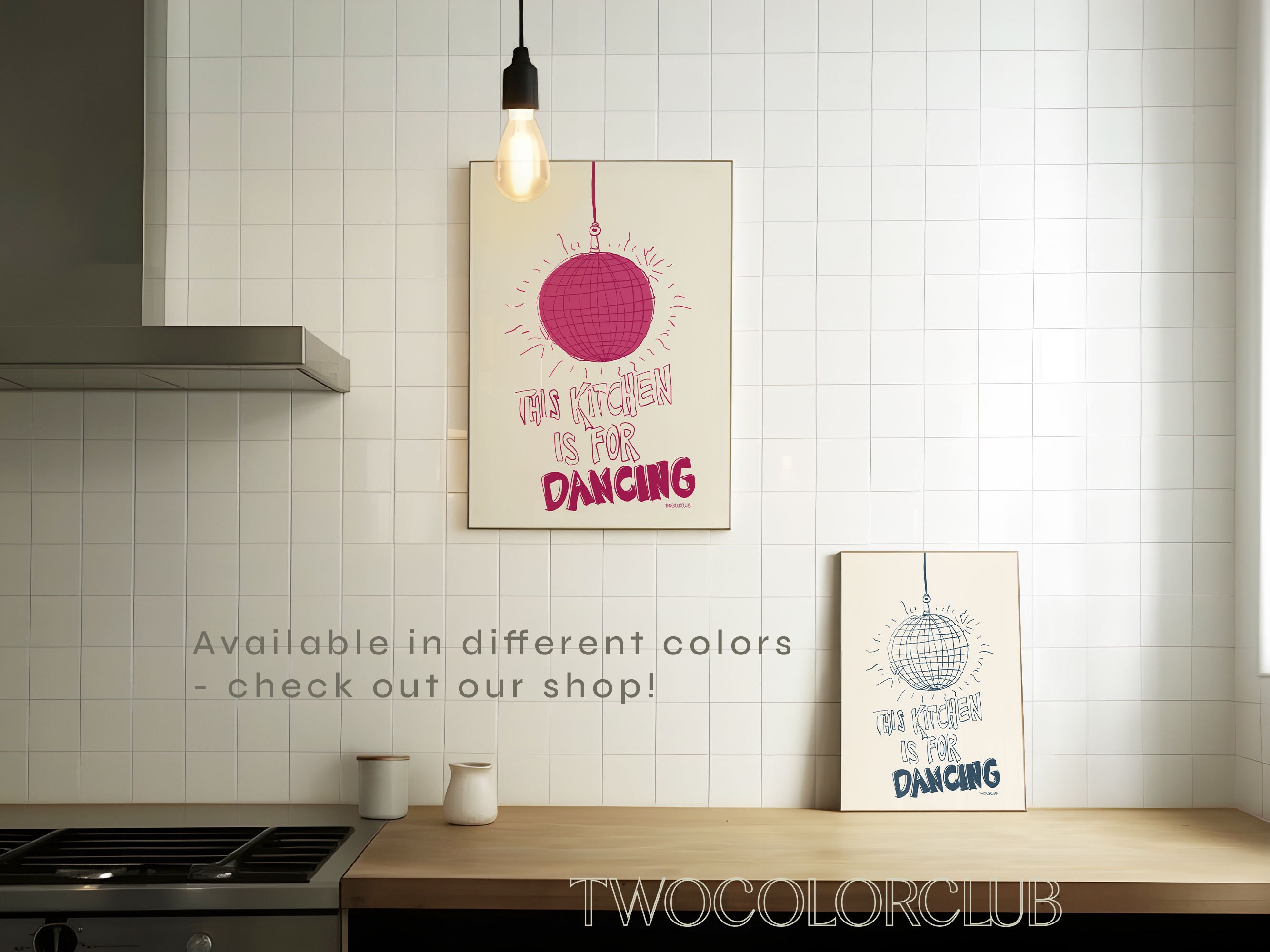 This Kitchen is for Danicing Printable, Retro Disco Ball Kitchen Art ...