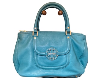 Luxury Designer Double Zip Turquoise Handbag