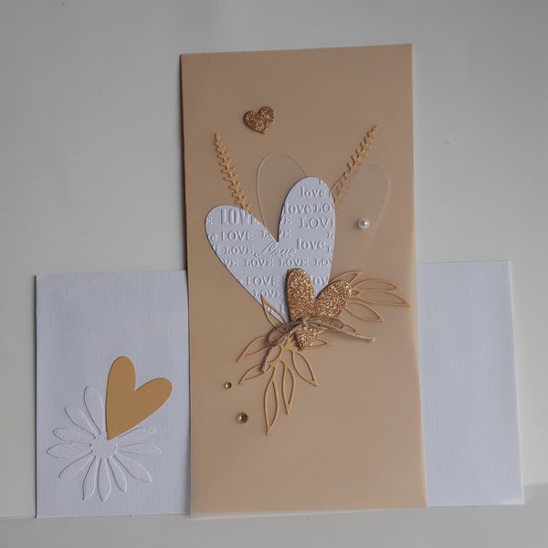 Carte de Saint Valentin, Fête des mères, Amour, scrap, carte avec enveloppe