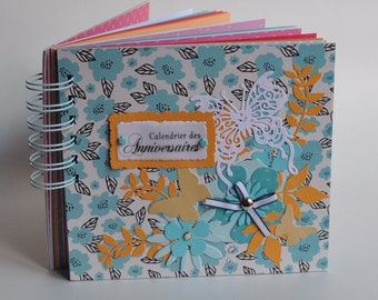 Perpetual diary, important dates diary, birthday calendar, butterflies, flowers