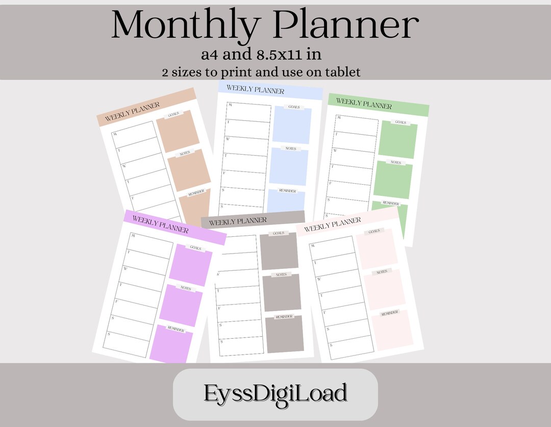 Weekly Planner Printable to Do List Minimal Schedule Weekly - Etsy