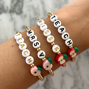 Personalized Teacher Gift Thank You Gift for Teacher Bracelet Teacher Custom Gift New Teacher Appreciate Gift Bulk Teacher End of Year Gift