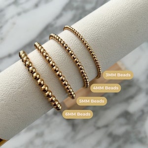 Gold Beaded Stretch Bracelet Gold Elastic Bracelet for Stacking Bead Bracelet Dainty Gold Bracelet Set Gold Ball Bracelet Boho Chic Jewelry