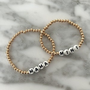 Conjunto de mini pulseras para mamá, pulsera a juego para madre e hija, pulsera con letras, pulsera para mejor amiga, regalo para mamá, pulsera para niña, conjunto de regalo para mamá