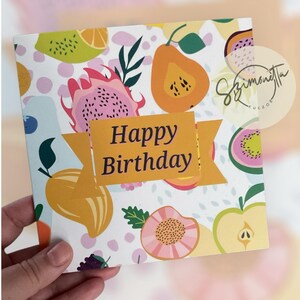 Birthday Fruits Greeting Card | Birthday Card | Fruits Greeting Card | Birthday Wishes Card