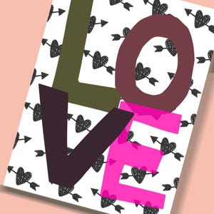postale LOVE avec enveloppe marron | Carte postale de l'amitié