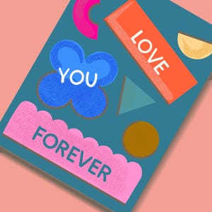 Carte postale Je t'aime pour toujours avec enveloppe brune | Carte postale de l'amitié