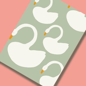 Schwan Illustrierte Postkarte | Feier-Karte