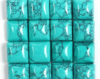 AAA Blue Copper Turquoise Cabochon: Jewelry Making Gemstone (5-20mm Square Shape)