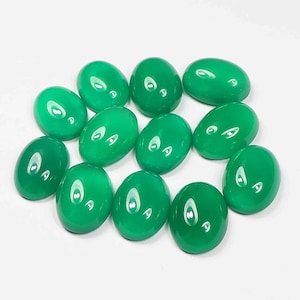 Natural Green Onyx Gemstone Oval Cabochon Making for Jewelry