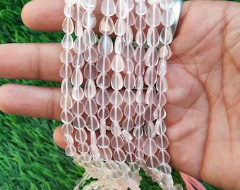 Faceted Rose Quartz Rondelle Beads: Natural Gemstone Strand