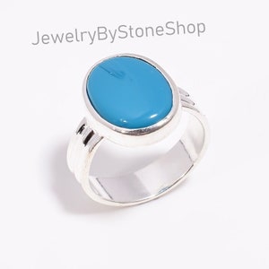 Turquoise Ring Engagement Ring Turquoise Silver Ring Oval Ring
