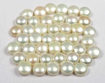 AAA White Freshwater Pearl Cabochon Lustrous Gemstone for Jewelry Making
