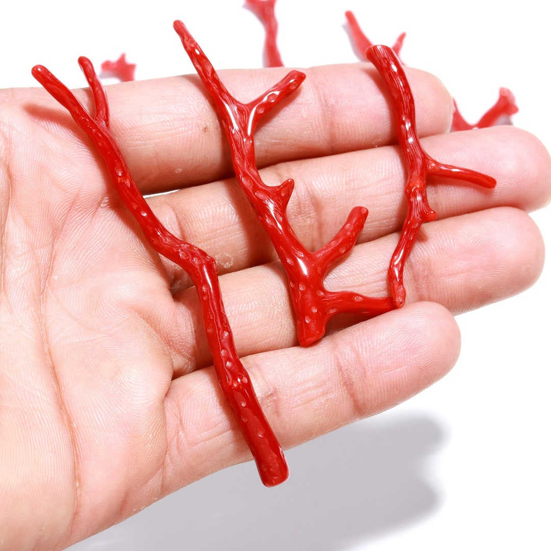 5 Piece Natural Italian Red Coral Stick Rough Polished Size Etsy