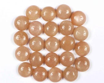 Peach Moonstone Cabochons: Round Gemstone for Jewelry Making