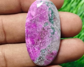 Natural Calcite Cabochon Oval Loose Stone Pink Cobalt Gemstone