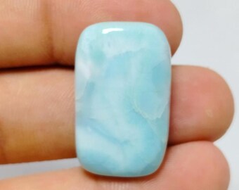 Rectangle Larimar Cabochon Making For Jewelry